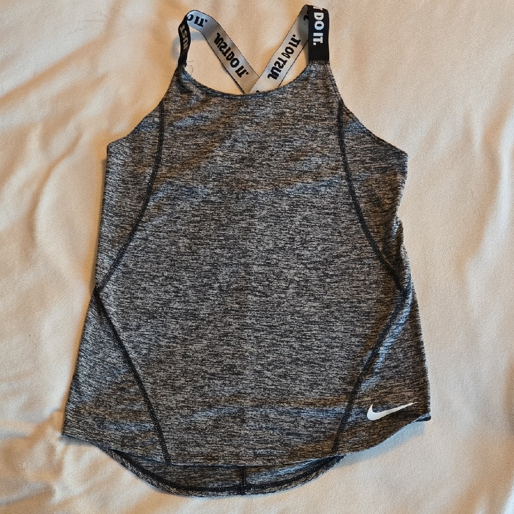 Nike Women's Black and Gray Tank Top